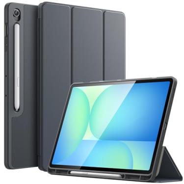 Imagem de JETech Capa para Samsung Galaxy Tab S10 FE Plus/S10 FE+ 13,1 Polegadas com Porta S Pen, Case Protetora com Suporte Dobrável Triplo em TPU Macio, Compatível com Carregamento S Pen (Cinza)