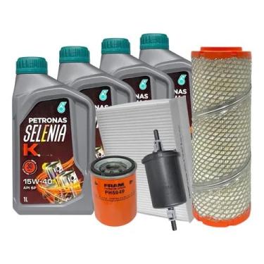 Imagem de Kit 4 Óleo 15W40 Semi Sintético + Filtros Óleo PH5949 Ar WR2002 Combustível G10225F Cabine CF9408 Compatível com Doblo 1.3 1.4 2001 a 2012
