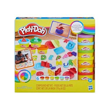 Imagem de Play-Doh, Massinha de Modelar Infantil, Kit Inicial de Letras - Conjunto de Brinquedo com 26 Carimbos e 6 Potes - A partir de 3 Anos