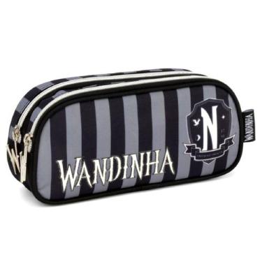 Imagem de Estojo Penal Necessaire Escolar Duplo Wandinha Invicta Original Luxcel