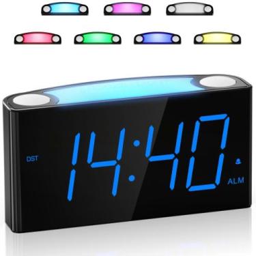Imagem de Despertador Mesqool Digital 7,5" com luz noturna e carregador USB