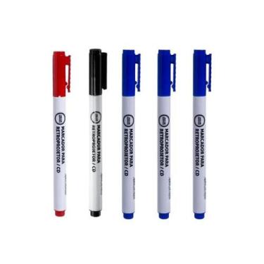 Imagem de Kit 5 Pincel Para CD Retroprojetor Plástico Vidro 2MM Jocar Office, 3 