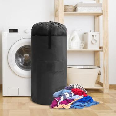 Imagem de Mochila para cesto de roupas, bolsa de lavanderia de grande capacidade, com alças de ombro, conveniente para lavanderia, bolsa de cestos, impermeável, à prova de poeira, para dormitório, lavanderia
