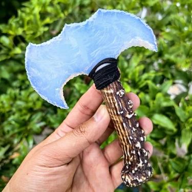 Imagem de Faca de cristal opala obsidiana ponta de flecha pedras de cura pedra de chacra decoração de seta pedra preciosa natural presente ferramenta espiritual exclusiva feita à mão (opala, machado)