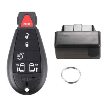 Imagem de ACROPIX M3N5WY783X chaveiro remoto de entrada sem chave para Dodge Grand Caravan Journey Challenger Charger para Jeep 433Mhz Kit de chave de controle de carro de substituição DIY Tool 6 botões preto