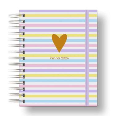 Imagem de Planner 2024 Coleção Flores e Frases/Organizador anual 210Paginas Capa Dura Listra Cores