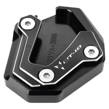 Imagem de Compatível com MT-10 FZ10 2016-2021 MT10 SP 2022 2023 acessórios de motocicleta CNC tampas de válvula de pneu suporte lateral almofada de extensão (almofada de suporte-preta)