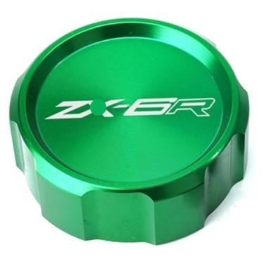 Imagem de Tampa do reservatório de fluido de freio dianteiro traseiro e tampa de enchimento de óleo do motor compatível com ZX6R ZX-6R ZX636 (1 peça 50 mm verde)
