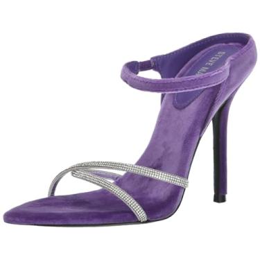 Imagem de Steve Madden Sandália feminina de salto Stunner, Veludo roxo, 7.5