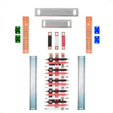 Imagem de Kit Barramento Trifásico 150A para 30 Circuitos com Termo Retrátil - Z