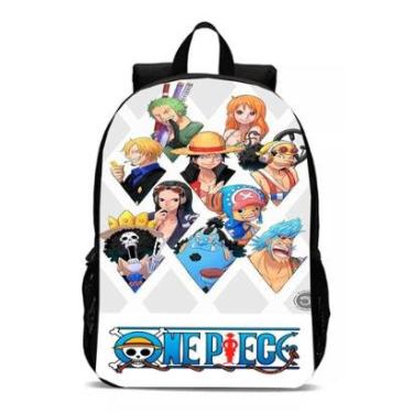 Imagem de Mochila Infantil Meninos Anime Luffy e Seu Amigos Piratas em Alto Mar Novidade Bolsa Escolar-Unissex