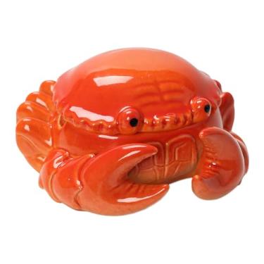 Imagem de Sizikato Cinzeiro de porcelana com tampa, formato de caranguejo fofo