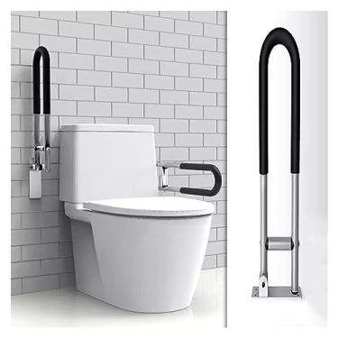 Imagem de GeRRiT Barra de apoio para vaso sanitário, trilhos de alumínio para deficientes, barras de apoio para banheiro, em forma de U e suporte de parede para idosos, pacientes grávidas e feridas, 60 cm