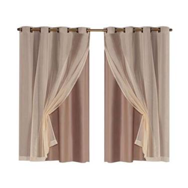 Imagem de Cortinas Janela Blindex Blackout Voal Liso 2,00 x 1,40 Mts - Moreira E