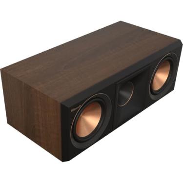 Imagem de Klipsch Alto-falante central de referência estreia RP-500C II com tecnologia de porta e buzina Tractrix atualizada e Woofers cerâmicos de 13,25 cm para diálogo cristalino de home theater em nogueira