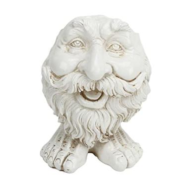 Imagem de Pilipane Vaso de estátua de rosto único, fofo, formato engraçado, personalizado, pintado à mão, vaso de flores de resina para decoração de jardim, decoração de casa, ao ar livre, presente (tipo 1)