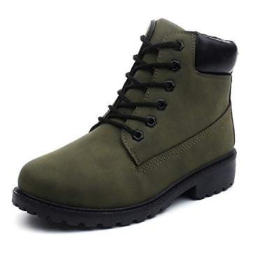 Imagem de Bigfanshu Botas femininas até o meio da panturrilha sapatos rasos femininos tamanho masculino outono e inverno bota europeia e americana bota leve na altura do joelho, Verde, 5