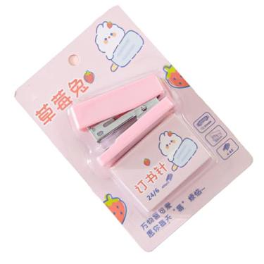 Imagem de Generic Grampeador de Mesa, Aparência Portátil 400 Pinos de Grampeador de Operação Eficiente Conjunto de 12 (Rosa)