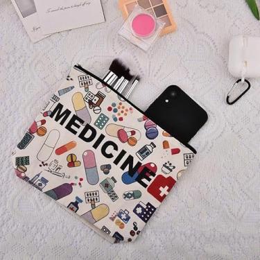 Imagem de Bolsa organizadora de medicamentos, bolsa de maquiagem para mulheres, homens, presentes de aniversário de Natal para médicos, enfermeiras, kit de medicamentos de viagem, bolsa de cosméticos portátil