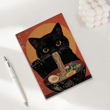 Imagem de Caderno de gato, caderno A5 para anotações de escritório, agenda de 21 x 14,7 cm, agenda de viagem, presentes para amantes de gatos-17