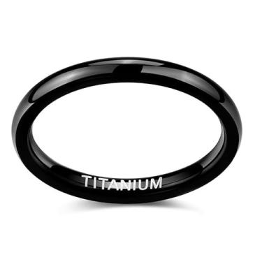 Imagem de Aliança de casamento de titânio genuíno com acabamento de cúpula altamente polido e larguras versáteis para homens e mulheres, Titânio, Sem pedra preciosa