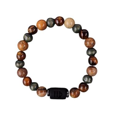 Imagem de Pulseira requintada do zodíaco para homens, olho de tigre, signo do zodíaco, pulseira de contas de pedra natural, acessórios de joias, One Size, Pedra, Sem Pedra Preciosa
