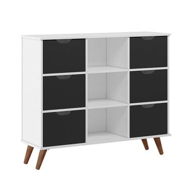 Imagem de Nicho Organizador C/ 6 Gavetas Q01 Branco/Preto