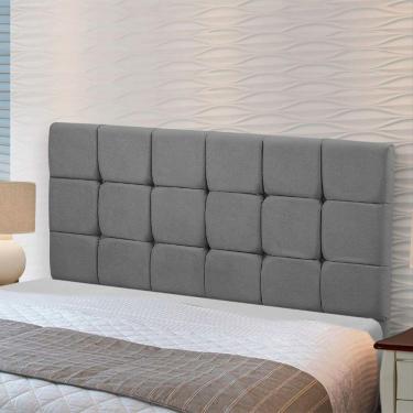 Imagem de Cabeceira Estofada Julia 1,40 Casal Veludo Star Confort Cinza Chumbo