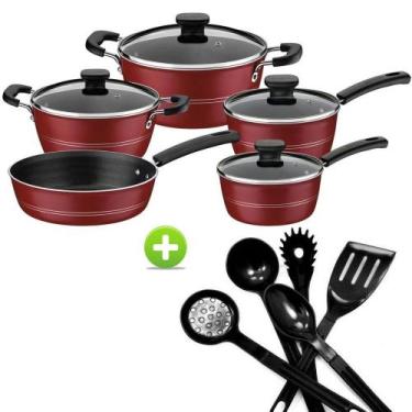 Imagem de Jogo De Panelas Tramontina 10 Peças Sicília Com Utensílios