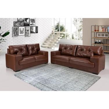 Imagem de Sofá Julia Conjunto 2 e 3 Lugares Confort Courissimo (PINHÃO 849)