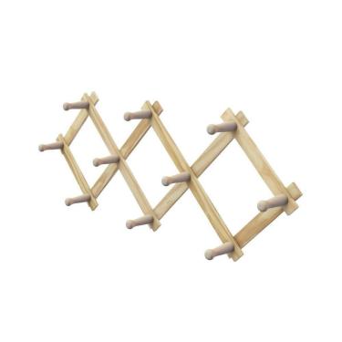 Imagem de Cabide Sanfonado De Parede Em Madeira Pinus - Stolf 10 Pinos