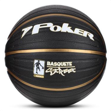 Imagem de Bola de Basquete Poker Street N7 Preto e Dourado - Único-Unissex