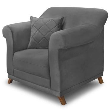 Imagem de Poltrona Decorativa Retro Polo Com Almofada Suede 1104 Ezz 1104