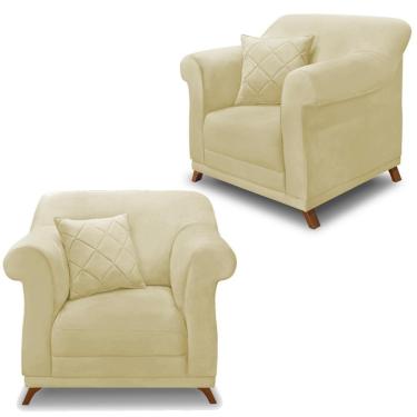 Imagem de Kit 2 Poltronas Decorativas Retro Polo Suede 1100 Ezz 1100