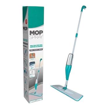 Imagem de Mop Spray PRO Mágico, Rodo de Limpeza com Reservatório, Microfibra, Verde Água, Sistema Spray Integrado para Pisos
