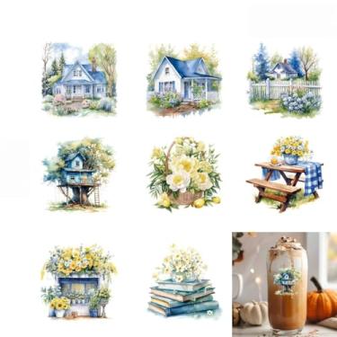 Imagem de Um pacote de 5 adesivos aleatórios de cristal multiadesivos para presentes de Natal/Halloween/aniversário (cada um contém 8 padrões)