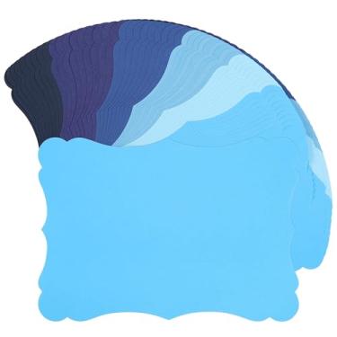 Imagem de 60 folhas de papelão colorido de 12 x 18 cm - 6 cartões kraft em branco azul gradiente 180 g/m29,5 kg de espessura, papel para impressão para convites, tabela de assentos, cartões comemorativos, menus