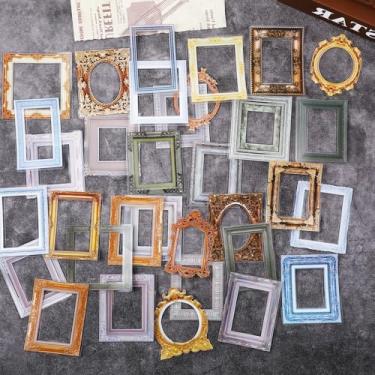Imagem de Guduling 180 peças de molduras de scrapbook para diário de lixo, adesivos de moldura para álbuns, adesivos vintage coláveis para fotos de álbuns, álbuns de recortes decorativos para álbum de