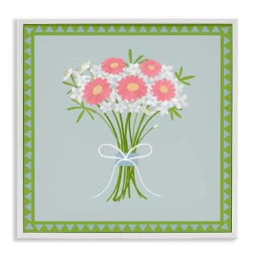 Imagem de Stupell Industries Pacote com bordas de buquê de primavera, arte giclée emoldurada, design por Adrienne Morris, 43 x 43 cm