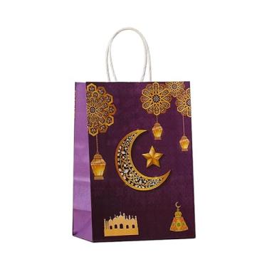 Imagem de Sacos de lembrancinha de festa de papel, sacos de brindes com alças para festival islâmico, Eid ul-Fitr, Eid al-Adha, Mawlid, Shab-e-baraat, Laylat al-Qadr, Dia de Ashura, Mi'raj, Death of Fatima