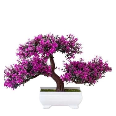 Imagem de Bonsai Artificial,Planta Artificial Decorativa para Casamento,Árvore Pequena Realista de Plástico(Lilás)