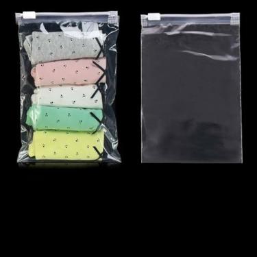 Imagem de 5 peças bolsa transparente para armazenamento de roupas com zíper, portátil, viagem, à prova de poeira, organizador de bolsa de armazenamento de sapatos, 35 x 45 cm