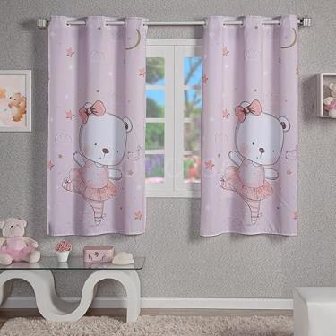 Imagem de Cortina Infantil Decorativa, 2,00 x 1,50m, Poliéster, Estampada, para Quarto de Criança (URSINHA BAILARINA)
