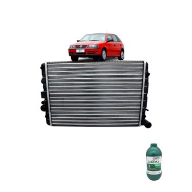 Imagem de Kit Radiador VW Gol AP 95> 8/16 V C/Ar + Aditivo Radiador Lubrax Verde Concentrado 1L