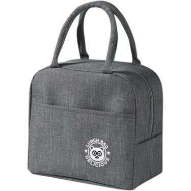 Imagem de Bolsa Térmica Marmiteira para Academia, Trabalho, Reutilizável, Prova de Vazamentos, Com Alça, Lancheira, Dieta, Passeios, Escola, Fitness, Grande, ImpermeáveL (CINZA)