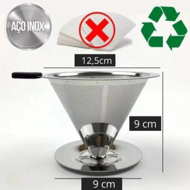 Imagem de Coador De Café Inox Tam 103 Não Precisa Filtro Reutilizável - Top