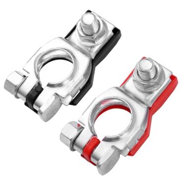 Imagem de 1 par de terminais de bateria positivos e negativos, terminais de bateria terminais superiores terminais de bateria conjunto de acessórios para carros Nissan