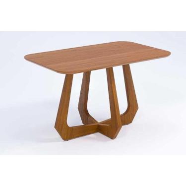 Imagem de Mesa De Sala Jantar Bromélia Natuame C/ Tampo Madeirado 130x80cm Carvalho/cinamomo - Cimol