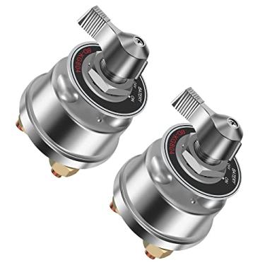 Imagem de Interruptor de desconexão de bateria, 2 peças, interruptor de corte de bateria, mestre para barco marítimo, RV ATV, veículos UTV, isolador de energia à prova d'água, interruptor liga/desliga (estilo simples, 12-24 V)