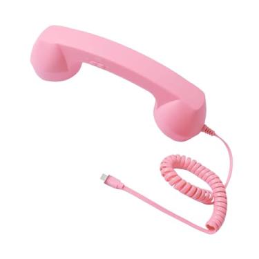 Imagem de KiBcsLic Telefone retrô 2026, receptor de telefone com redução de ruído, USB-C, estilo vintage, para videoconferências, Rosa